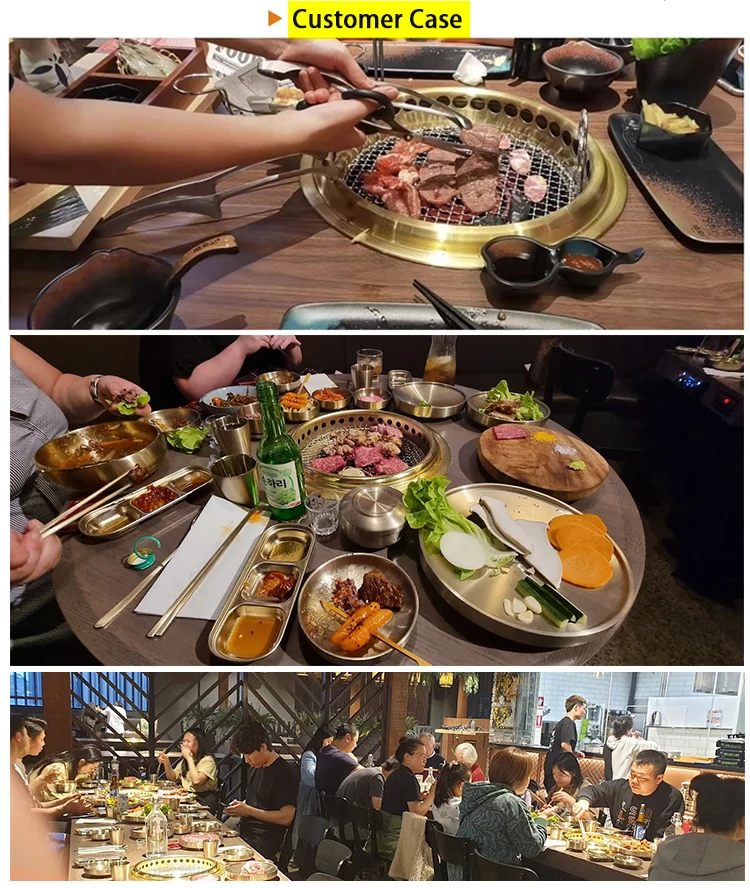 Custom Design Commercial Round Electric Charcoal Samgyupsal Japanese