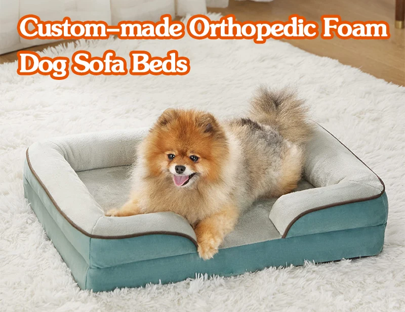 Custom made luxury large washable memory foam orthopedic pet dog bed sofa manufacture