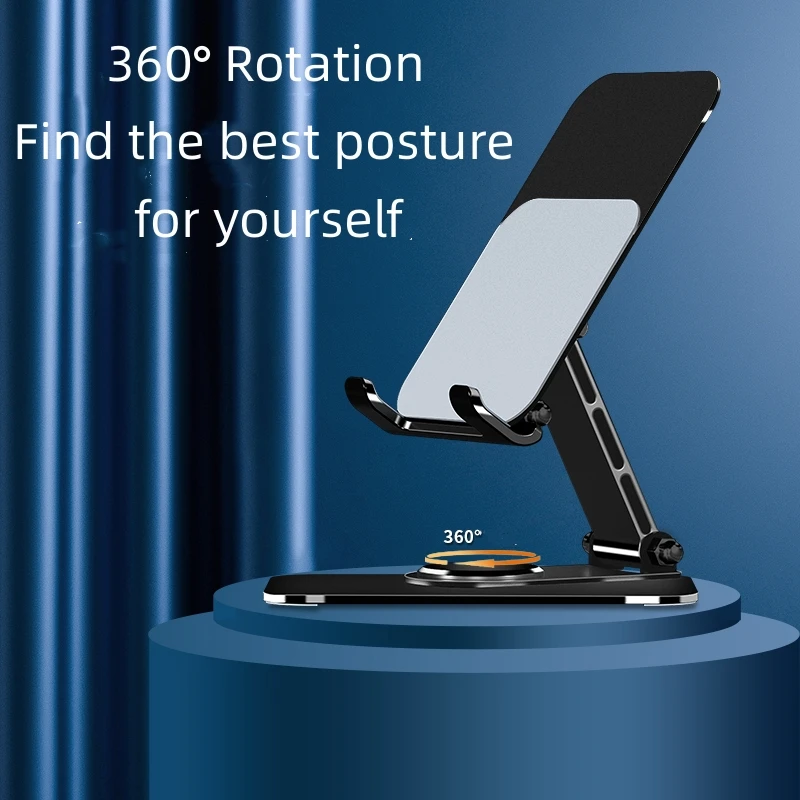 Portable Adjustable Foldable Tablet Stand Holder 360 Rotation Carbon Steel Material Cheap Price Home Indoor Use Phone PC Holder