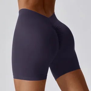 Activewear Breathable Booty Scrunch Butt Yoga Wear Fitness Workout v Back Women Gym Shorts