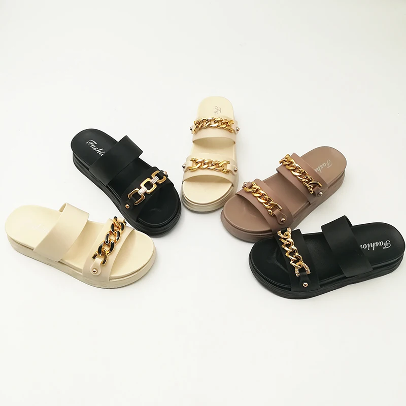 Hot Style Fashion Lady Shoes Sliders Slipper Women slippers Sandals Chain  Latest Ladies slippers Shoes and Sandals