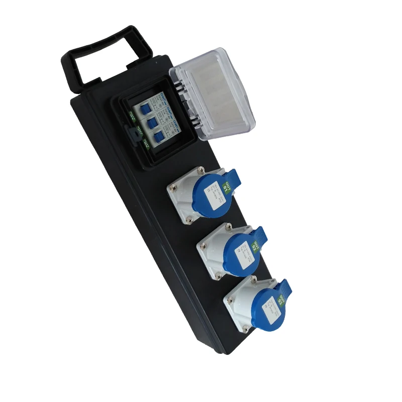 Customized European Power Output Electricical Wall Mounted Strip Style Portable Power Distribution Board Box 63A Equipment