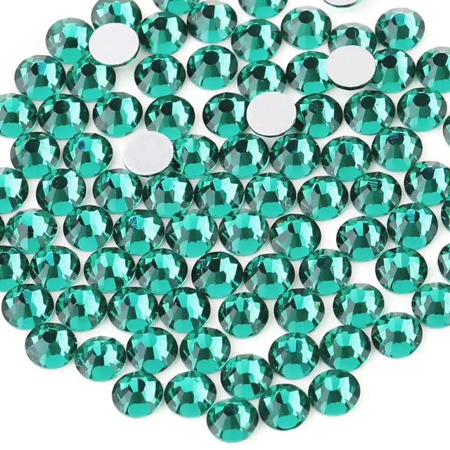 OPL Wholesale SS3-SS40 Blue Zircon Glass Flatback Nail Art Rhinestones - 1440pcs Bulk Package for Creative Decorations