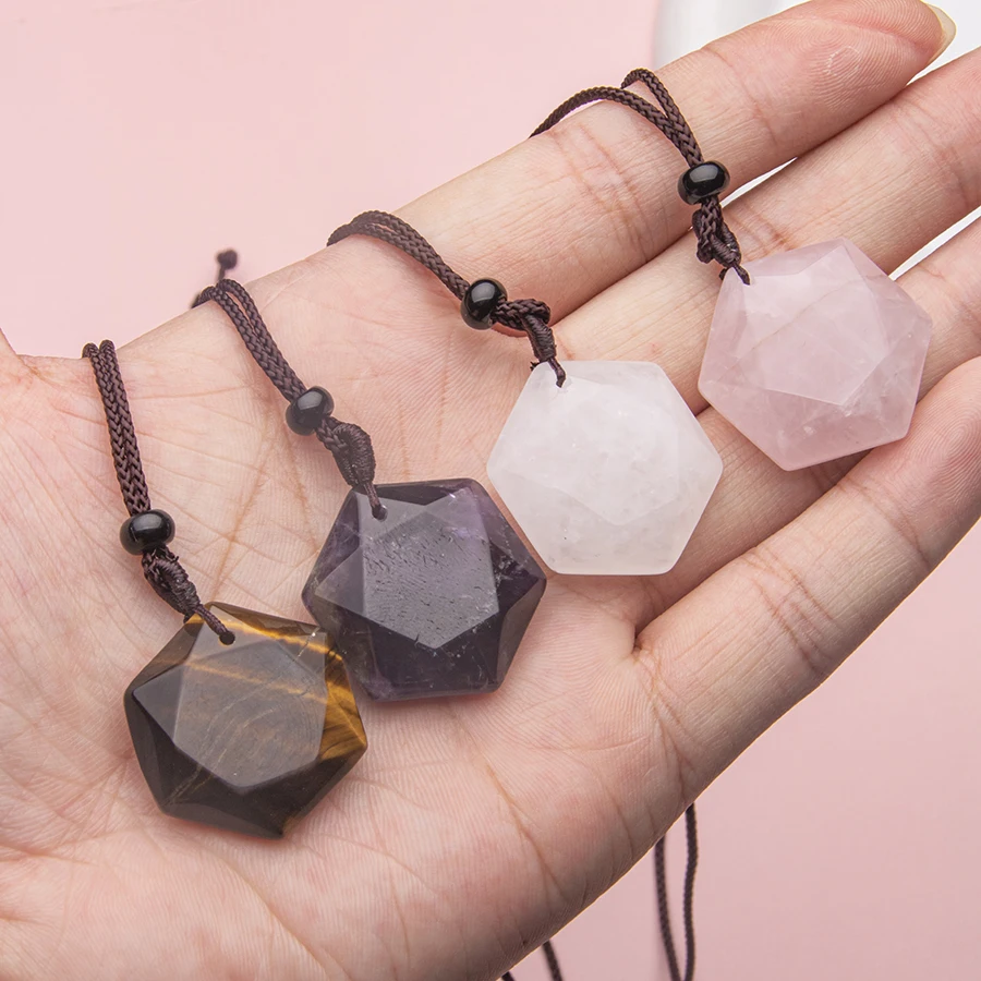 Hexagram Pendant Necklace Adjustable Jewelry for Parties