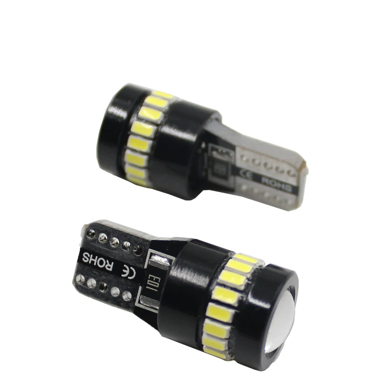 Автомобильные светодиодные лампы для салона T10 194 168 W5W 18SMD 3014 + 1SMD 3030, без ошибок, боковой клиновидный свет, светодиоды T10 Canbus