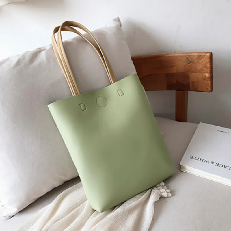 Korean Style PU Leather Tote Bag Versatile Fashionable