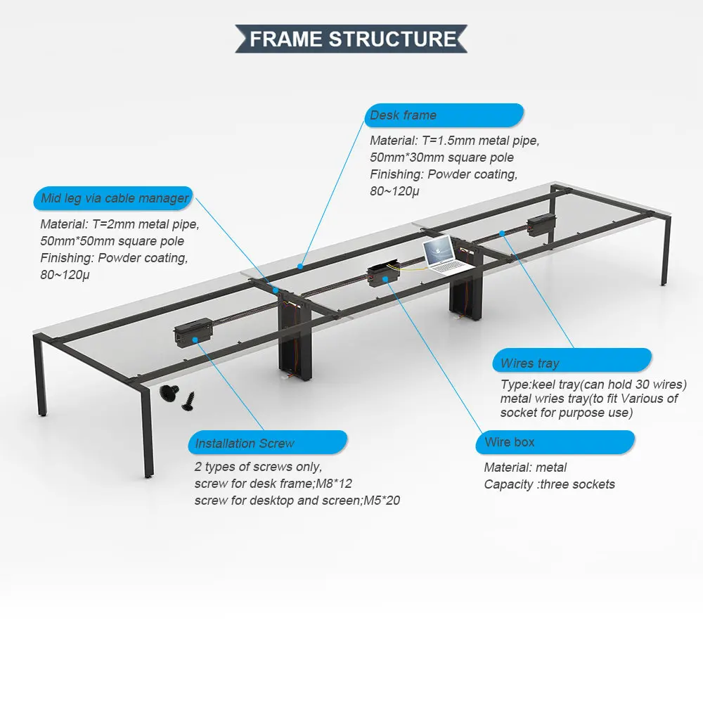 Boardroom Table Modern Office Meeting Table Used 6 Meter Long 16 Person Conference Table