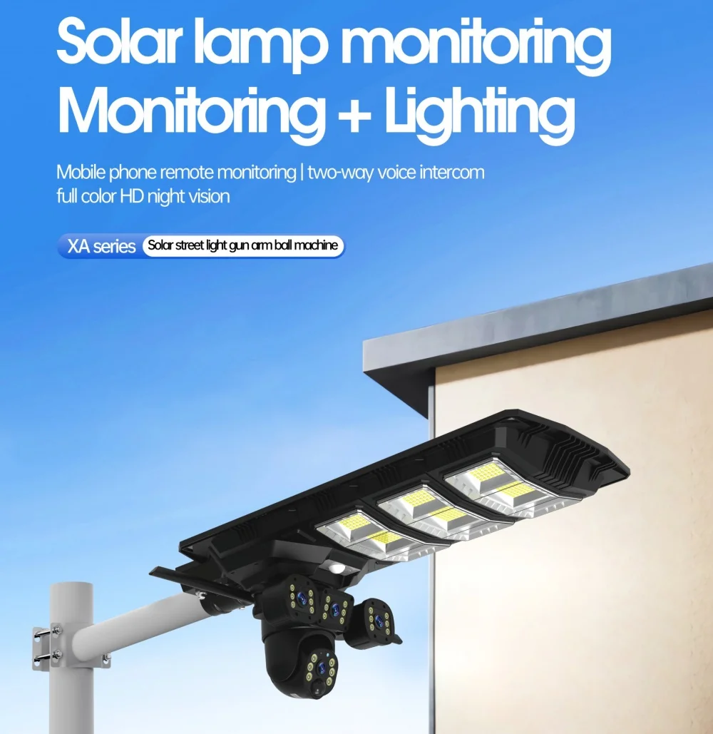 Smart APP Control Street Solar Light CCTV Camera 4K IP66