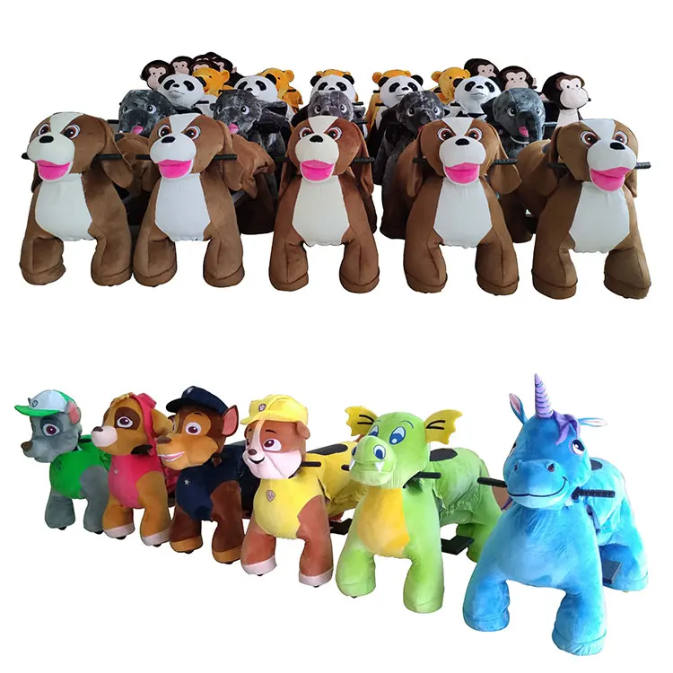 Adult and kid size animal ride kids riding toys plush animal electric scooter for sale
