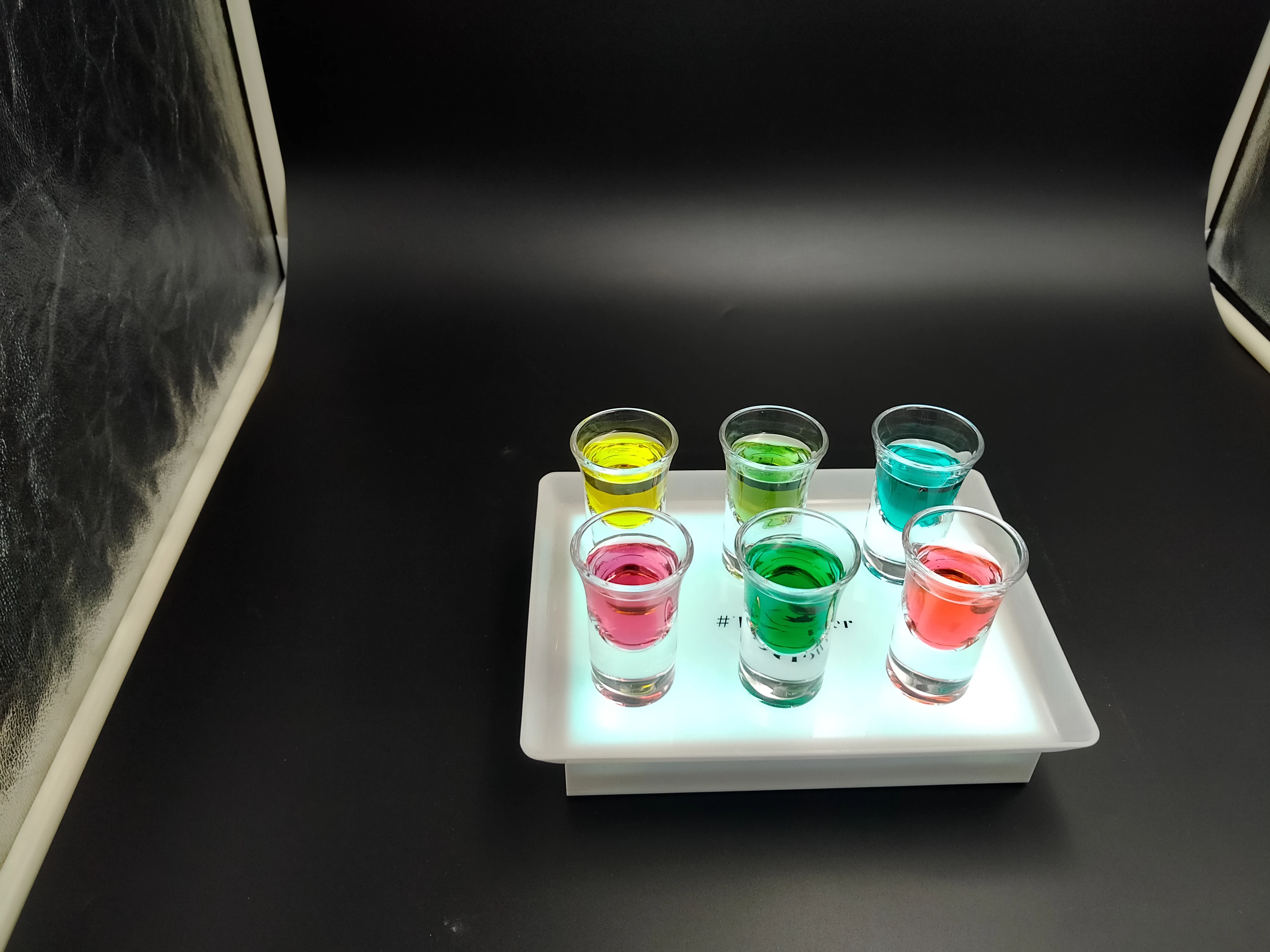 Customizable LED-Lit Mini Wine Shooter Display Stand Mini Tequila Glass Rack with Custom LED Lighting