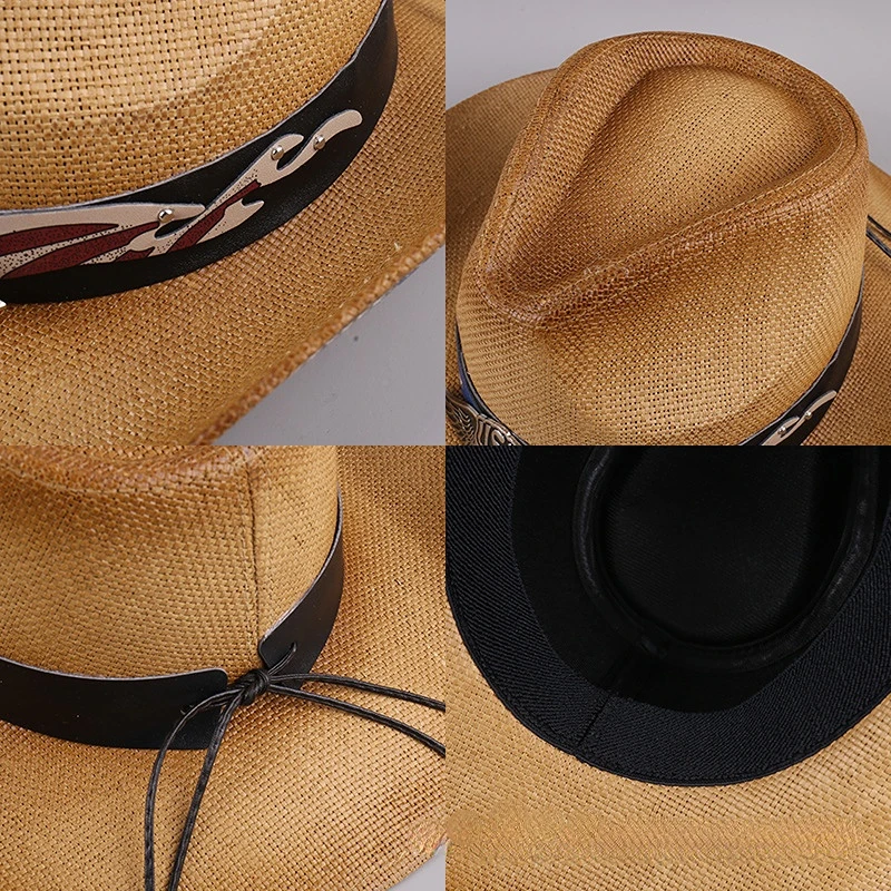 FF1518 Western Cowboy Straw Sun Hat - Perfect for All Seasons display picture 1
