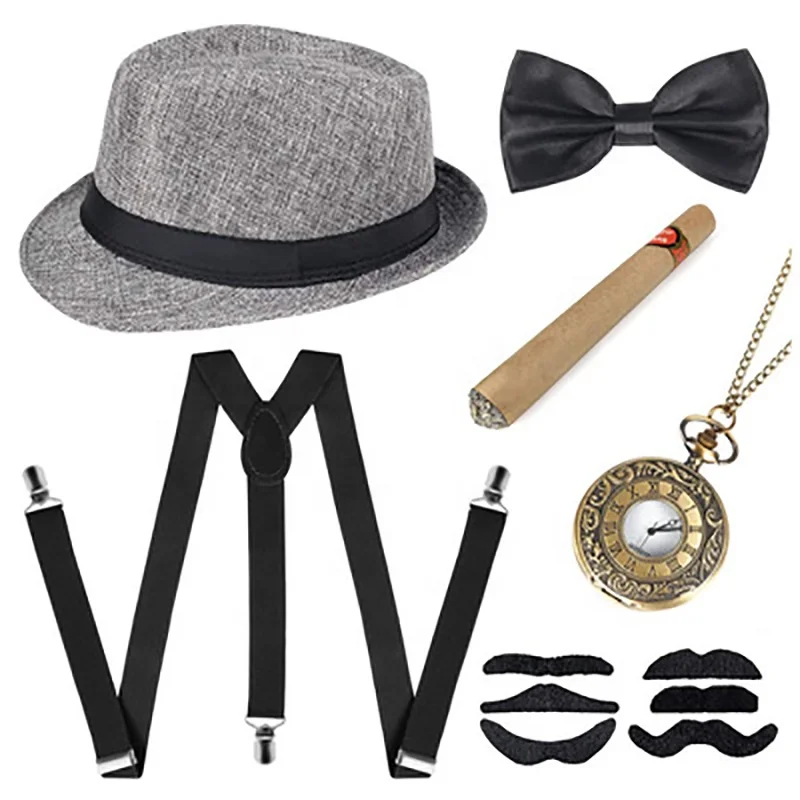 1920s Mens Gatsby Accessories Set Roaring 20s Retro Costume Pocket Watch Tie Cosplay Party - Buy 1920s Accessories For Mens Party,1920s Mens Great Gatsby Accessories,1920s Mens Great Gatsby Accessories