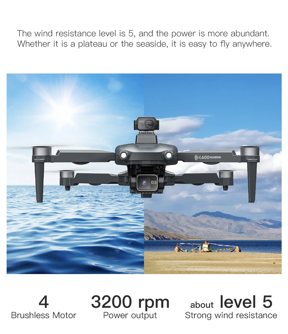 L600 Pro Max Rc Drone With 3-axis Ptz 4k Hd Dual Camera Laser Obstacle ...