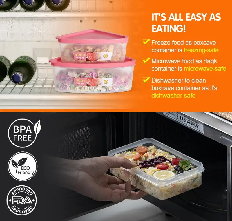 Triangular Food Storage Containers Set For Corners Vegetable