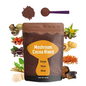 OEM/ODM King Trumpet Shiitake Cordyceps Lions Mane Reishi Mushroom Mix Coffee NWT 180g 30 Servings Private Label Mushroom Coffee