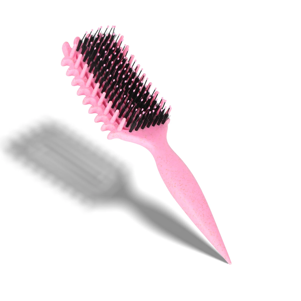 Custom Curl Define Styling Brush With Ridges Grooves Flat Detanging Wet Hair 2 Side Defining Brush for Curly Hair