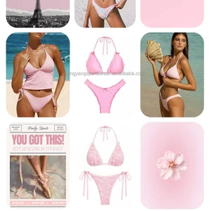 New Arrival Women Summer Beach Bikini Sexy Solid Color Hot Selling New Style Women's Two-piece