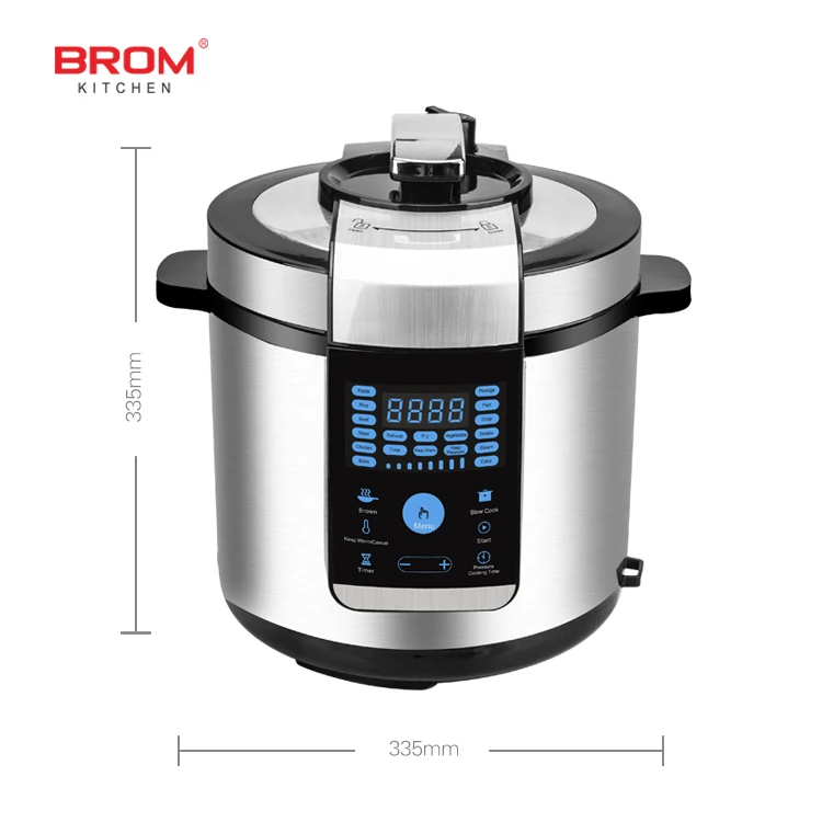 6L Programmable Electric Pressure Cooker LED Display Stainless Steel Housing Aluminum Inner Pot for Home Hotel Cooks Rice More