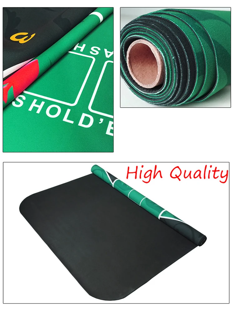 180*90cm Rubber Texas Hold Em Casino Poker Table Mat Cloth Board Game