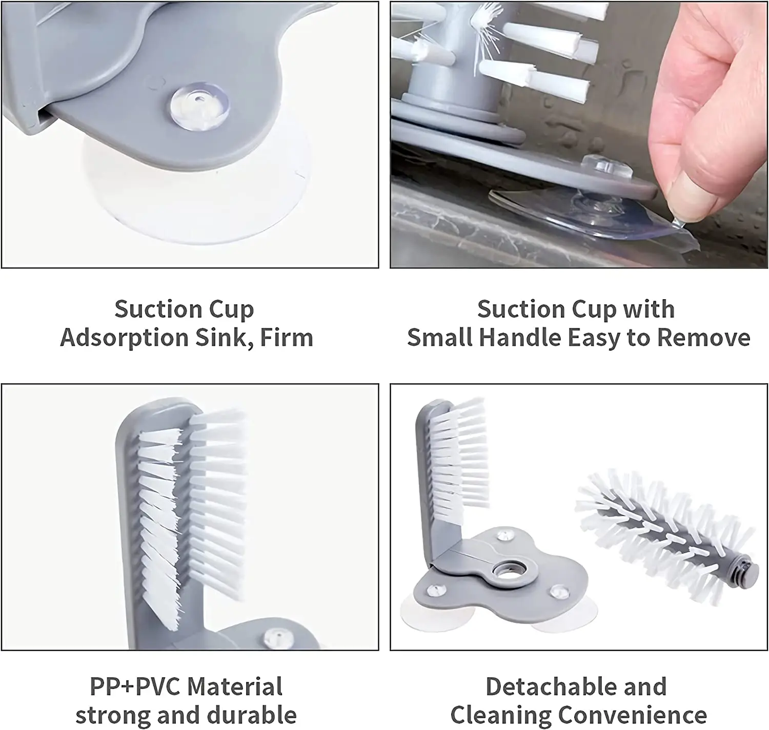 Water Bottle Cleaning Brush Glass Cup Washer With Suction Base Bristle