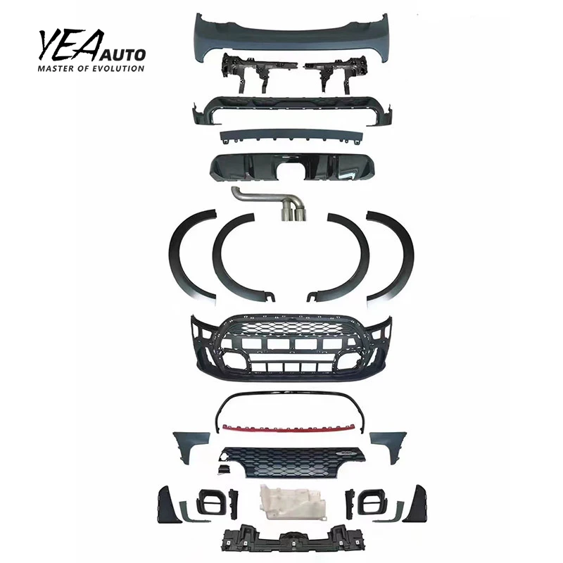 Front Rear Bumper Set Old to New Version Body Kits for BMW MINI Cooper F55 F56 Upgrade to 2022 JCW Style Body Kit 2014-2021