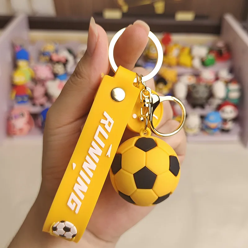 Promotional Soccer Keychain Cartoon Cute Doll Keychain 3D Couple Bag  Decoration Keychain Car Pendant Accessories for Kids Gifts