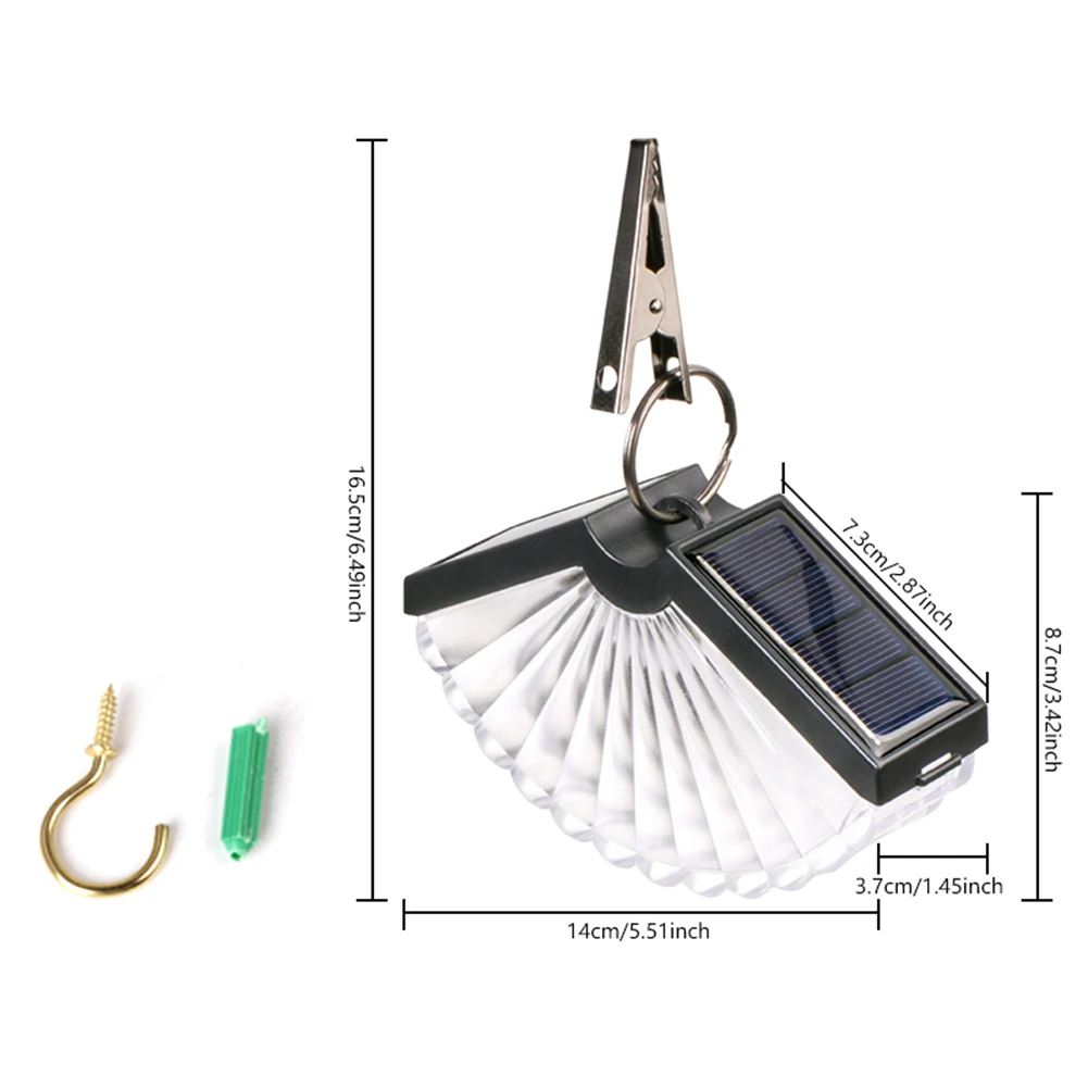 Clamp solar wall light intelligent sensor IP65 waterproof garden decoration camping tent stall night market atmosphere light