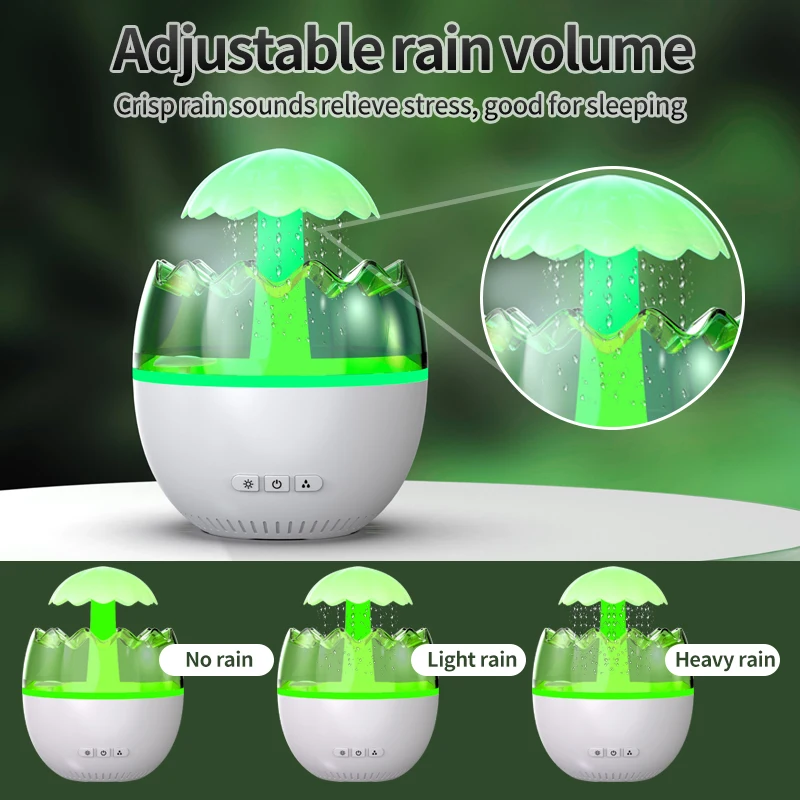 2024 New Arrival LED Light Electric Diffuser Portable Egg Humidifier 7 Changing Colors Night Lights Rain Drop Humidifier