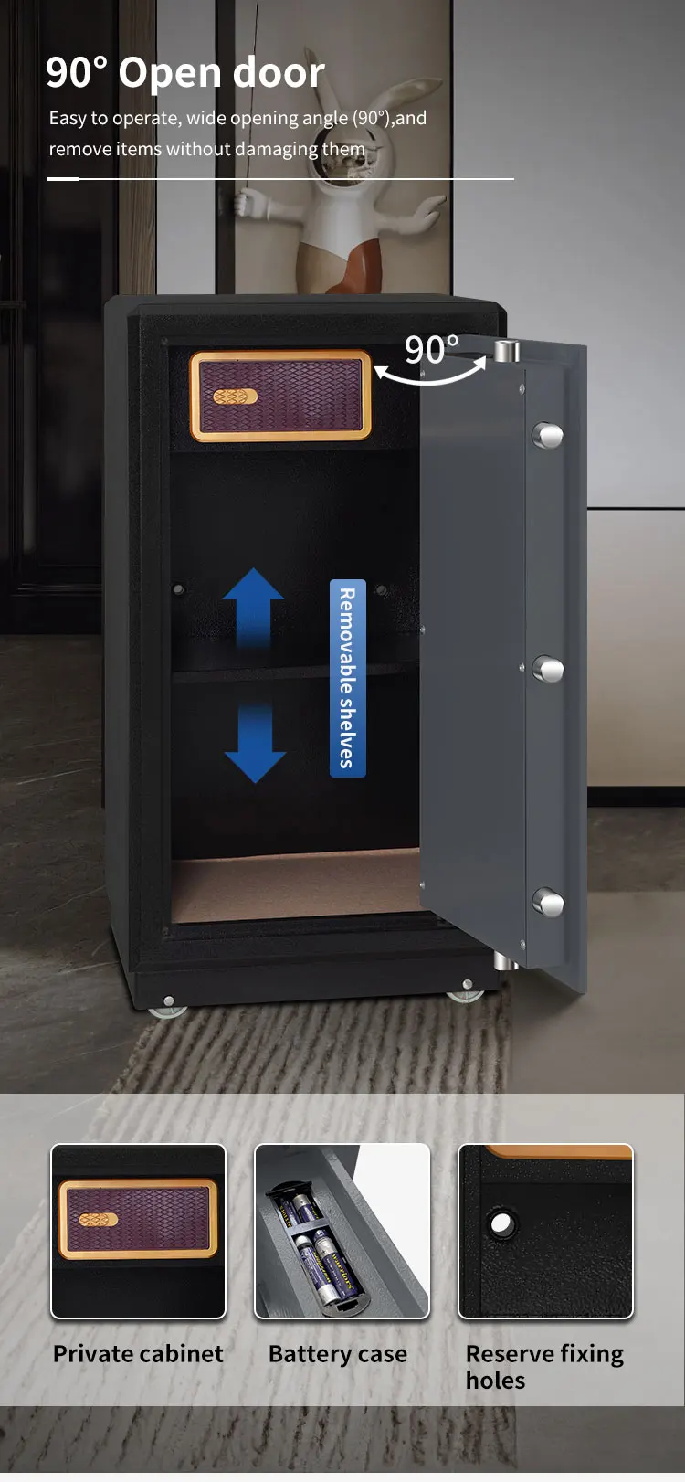 CEQSAFE High Quality Fireproof Electronic Digital Security Lock Safe for Home factory