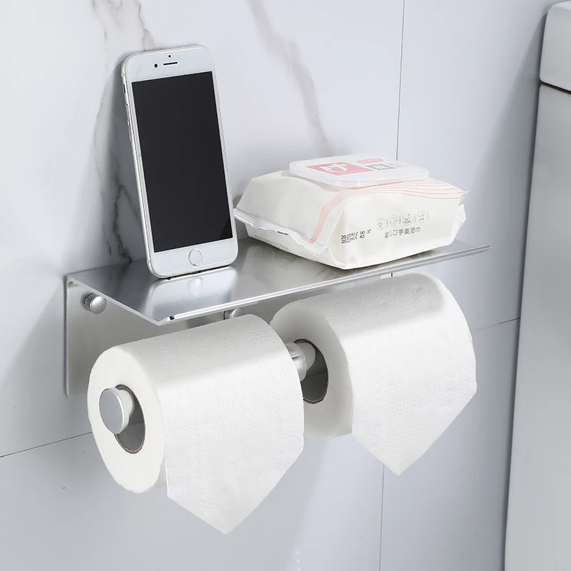 Boîte Porte Papier De Toilette Rouleau Hygiénique Avec Étagère Pour Smartphone 