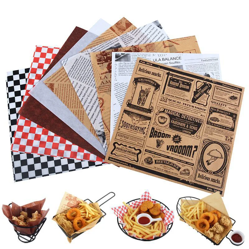 China Wholesale Take Out Burger Sandwich Wrapping Paper Fried Fast Food Pe Coated Waterproof Greaseproof Wrap Paper Customized manufacture