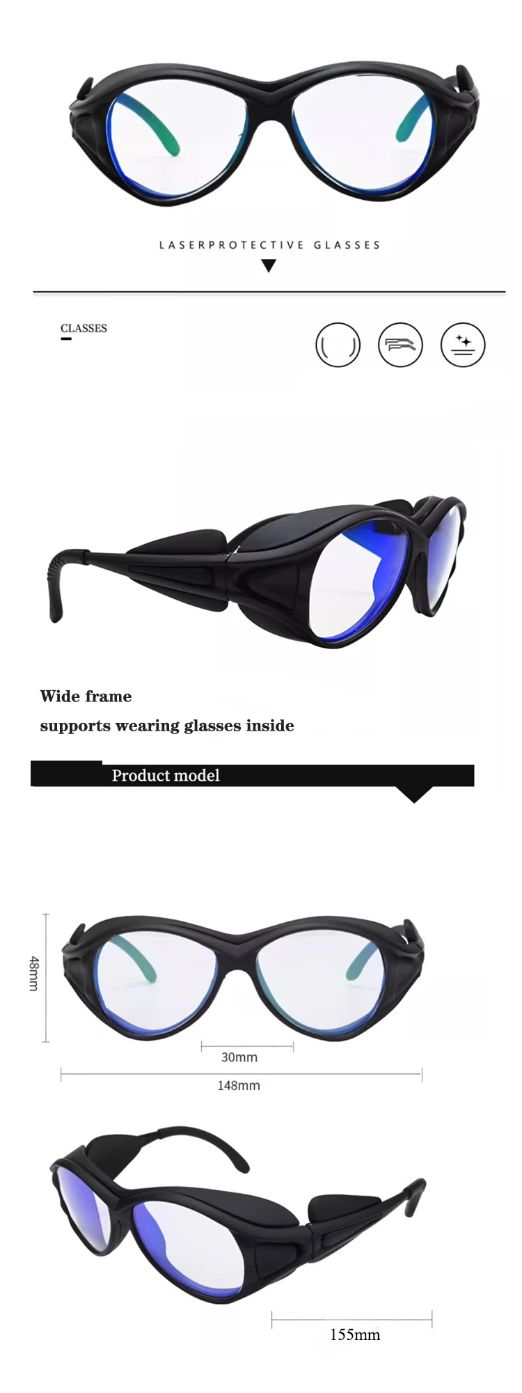 factory 1064nm fiber cutting welding goggles eye protection Ipl hair removal radiation laser safety glasses