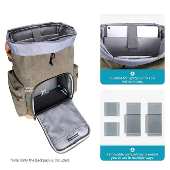 Neewer Camera Backpack Canvas Bag Photography Backpack Water-proof DSLR SLR Camera Bag for Mirrorless Camera Video Camcorder Bag detail image