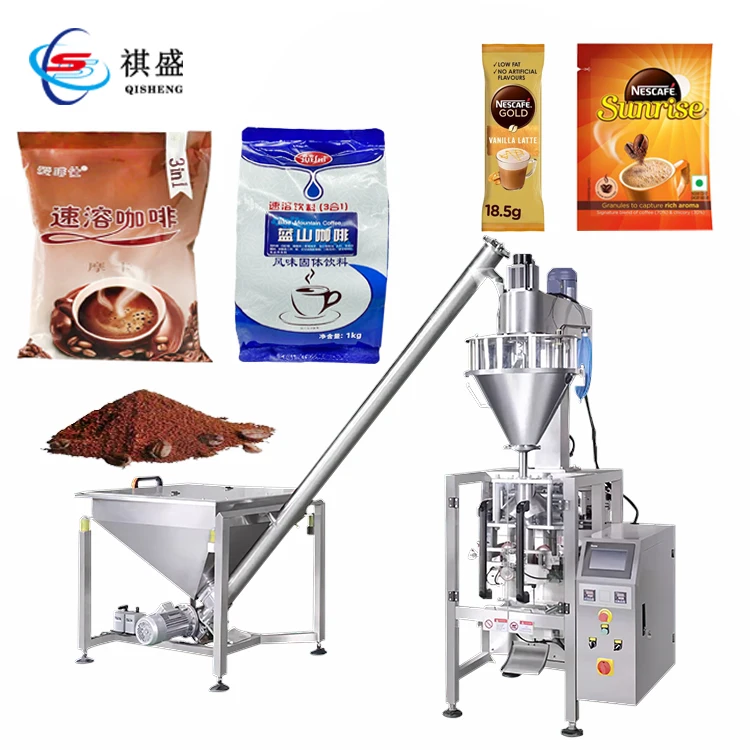 Auto Powder Auger Bagging and Packaging Machine 1000 Gram 1 Kg 1000g 2 Kg 3 in 1 Coffee Vffs Bag Sealing Packing Machine