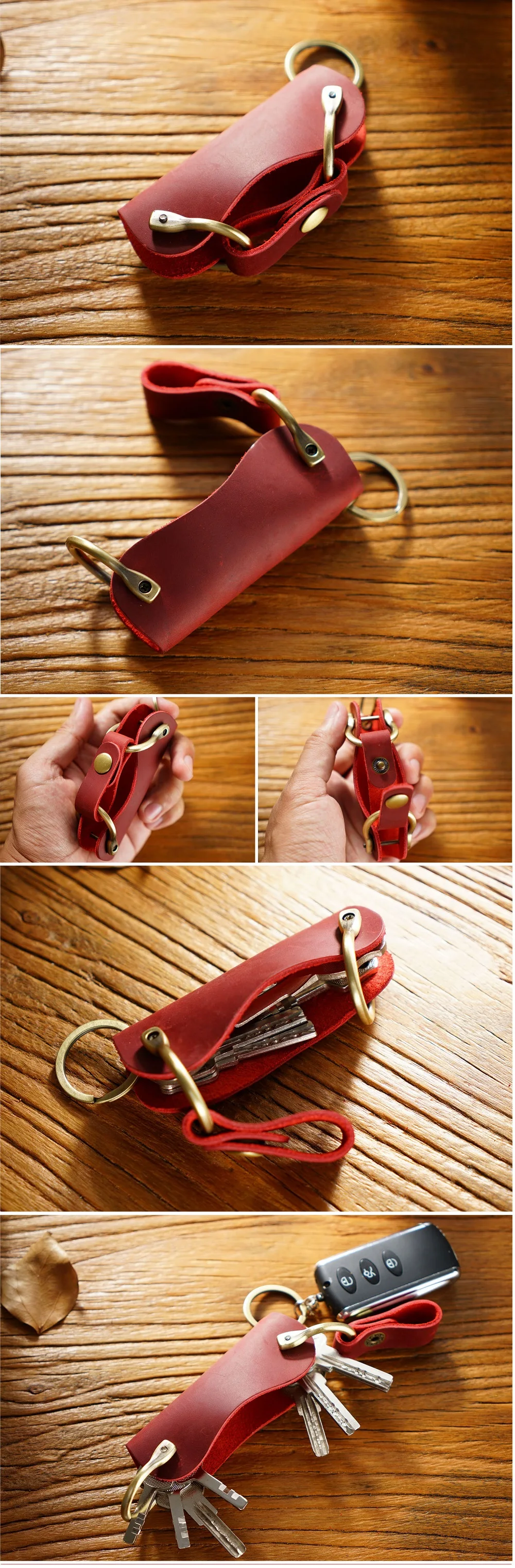 Echtlederen sleuteletui met sleutelorganizer sleutelhanger_voghion.com