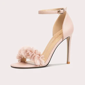 Women's Open Peep Toe Pumps Sandals High Heels Slip-On Closure Large Size  for Summer Breathable Feature