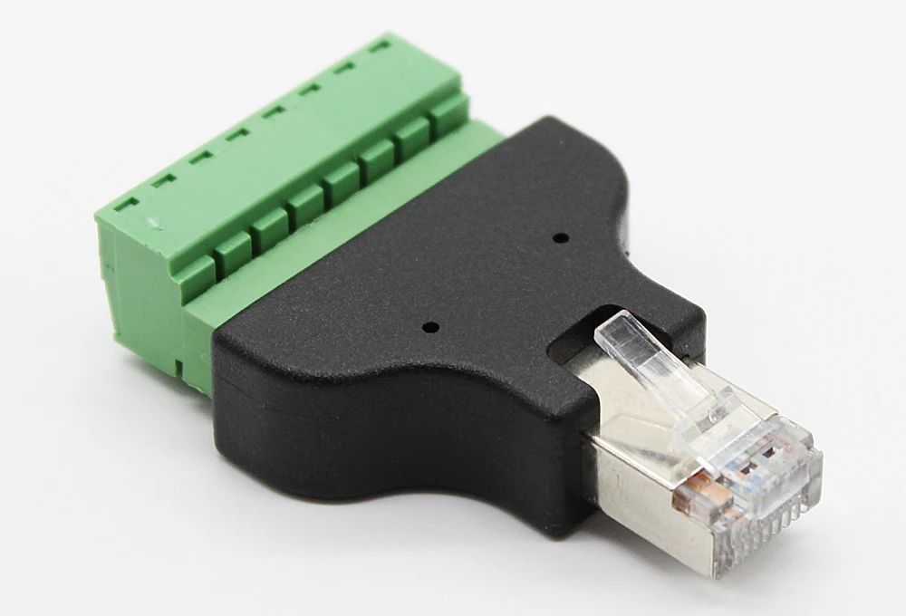 RJ45 to Screw Terminal Block 8P Connector Ethernet RJ45 Male to 8 Pin ...
