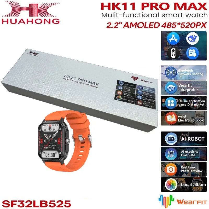 Latest Hk11pro Max Smartwatch Reloj Inteligente Amoled Screen Upgrade Hk10 Promax Plus Hk11promax Smart Watch Hk11 Pro Max