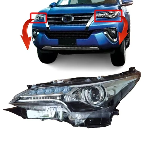 car accessories led headlight for Toyota Fortuner 2017 headlight accessories body kit middle east version