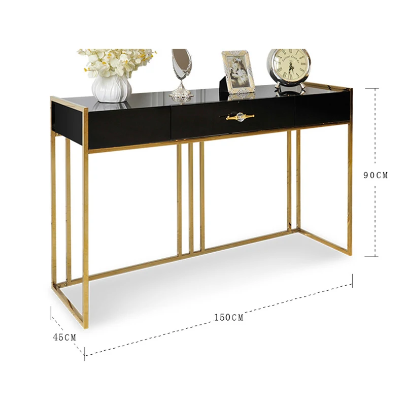 Modern Wooden Console Table Black or White Cabinet for Living Furniture