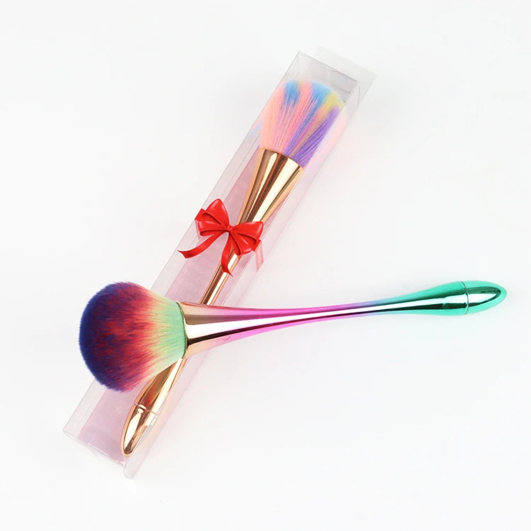 Powder Soft Cleaning Gradient Handle Glitter UV Gel Makeup Blush Concealer Nail Art Dust Slim Waist Brush Remover Brushes