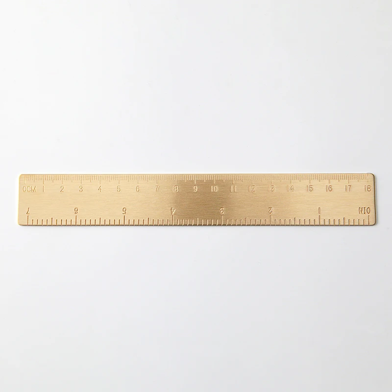 Small Metal Ruler Straight Vintage Gold Brass Ruler With Holes