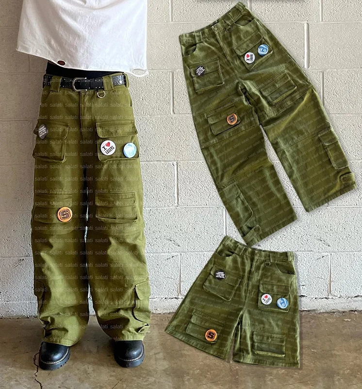 Custom Workwear Pant Heavweight Wide Leg Trouser Cotton Double Knee Tear Away Short Carpenter Denim Jean Cargo Work Pant for Men