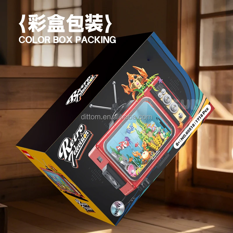 Guly 60518 Ocean Retro Spray Television Set Bricks TV Decorate