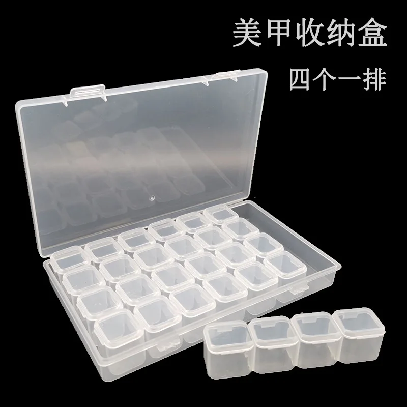 transparent plastic nail art storage box