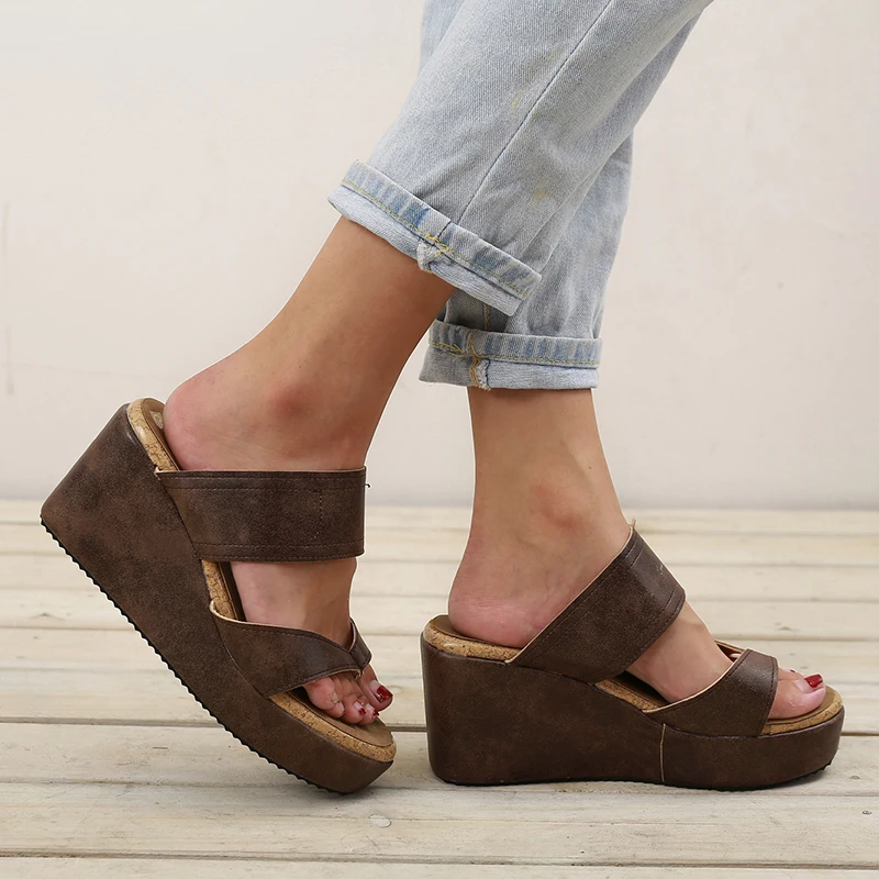 Popular Fashion Platform Flip Flops Slippers Comfortable Vintage Ladies  Platform Slippers Female Wedges Sandals - Buy Wedge Sandals Female,Slippers  For Women,Sandales Wedges For Women Product on Alibaba.com