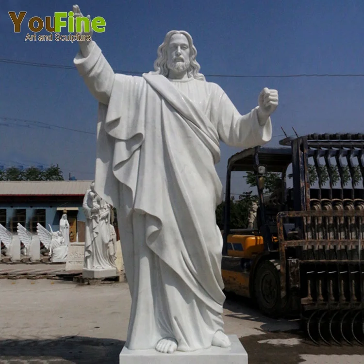 Classical Religious Catholic Christ  Life Size White Marble Jesus Statues Sculpture
