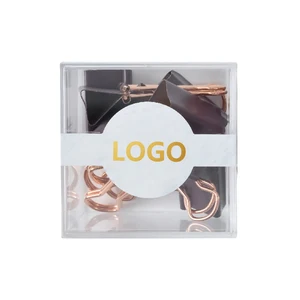 Custom Logo Office Stationery Large Metal Modern Popular Square Spring 2.8cm Long Tail Binder Clip Gold Color for School