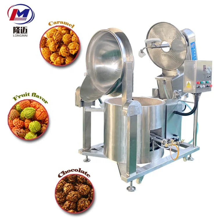 Commercial Popcorn Making Machine Full Automatic Pop Corn Maker Caramel Oil Popcorn Machine