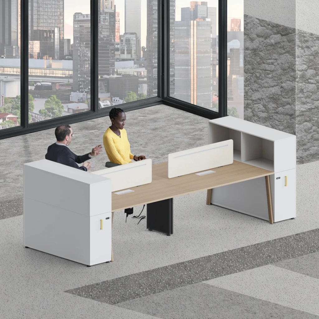 Executive Office Workstation Set with Heavy Duty Storage Cabinets and Modern Work Surface 6